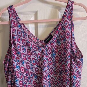 Lane Bryant Womens Plus Size 16 Sleeveless Dbl Layer Sheer  Red/Blue